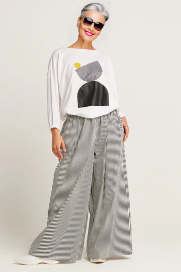 Balance Boxy Tee Blanc - Pantalon Palazzo en coton