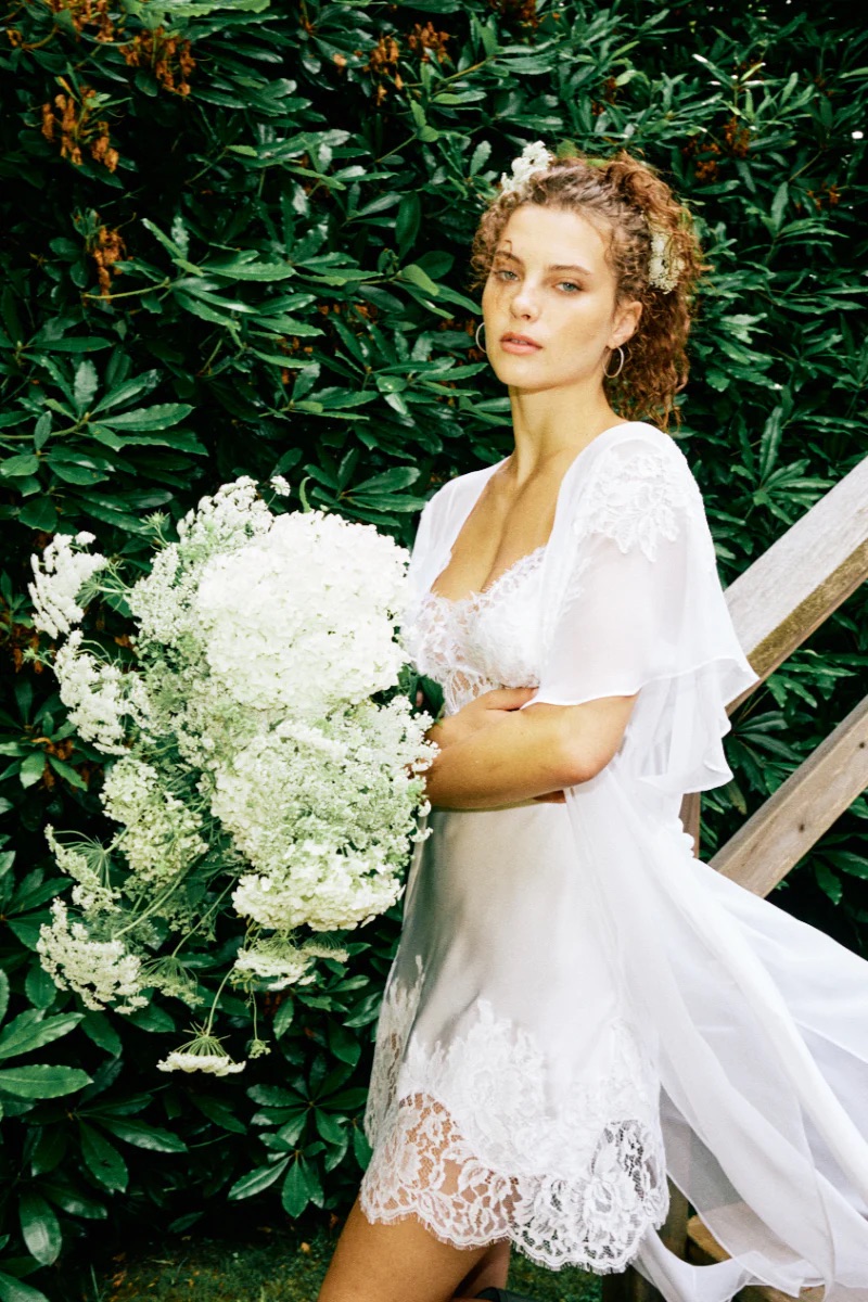 Christine bridal robe with flowers