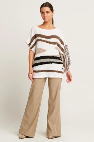Pima Cotton Bouclé Pull ras-du-cou style Sud-Ouest