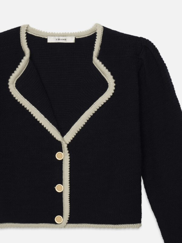 Le cardigan côtelé - Bleu marine - Image 4