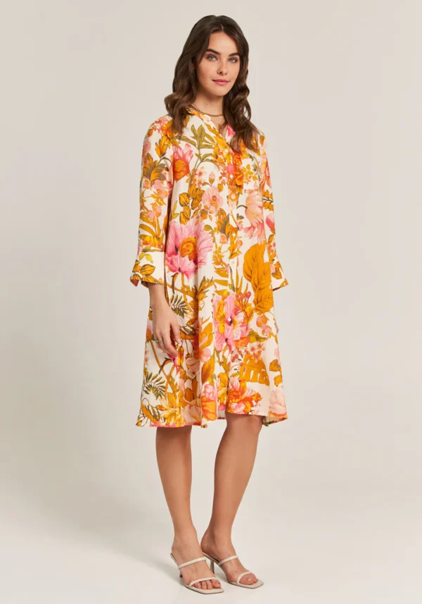 Robe blouse en lin Flower Garden
