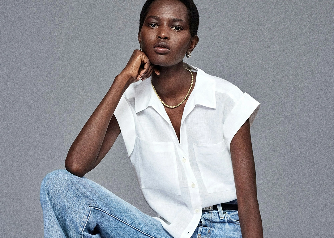 Frame Denim The Leisure Shirt in White-post