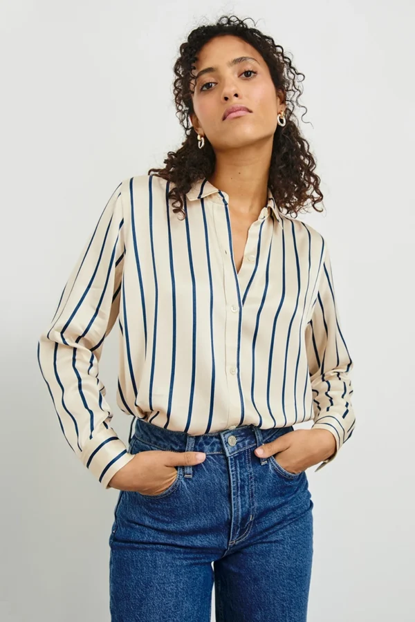 Maria Ceramic Navy Stripe