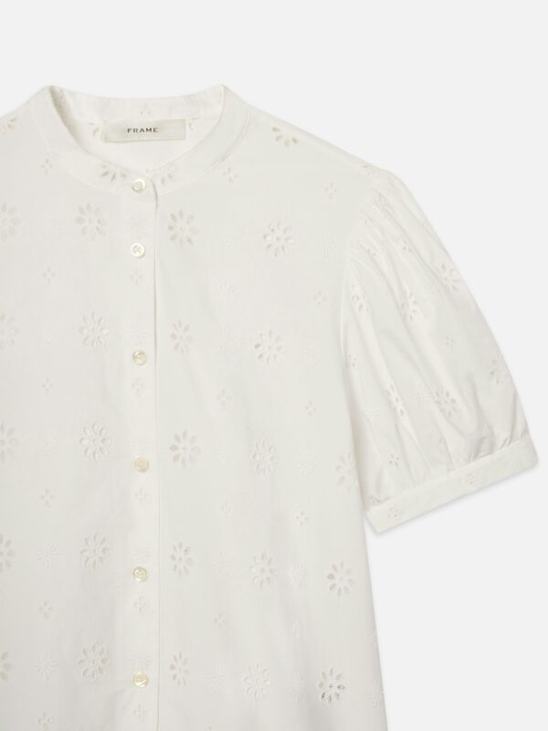 The Eyelet Gathered Top en blanc - Image 2