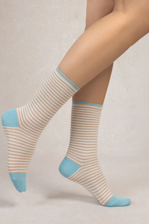 Chaussettes en coton rayé