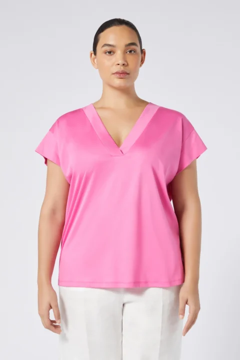 Marina Rinaldi - T-shirt en jersey interlock - FUCHSIA