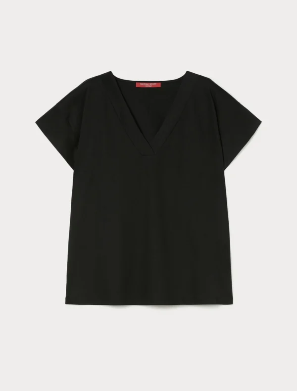 Marina Rinaldi T-shirt en jersey interlock – Noir - Image 2