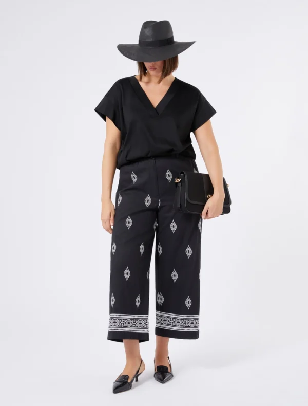 Marina Rinaldi T-shirt en jersey interlock – Noir - Image 3