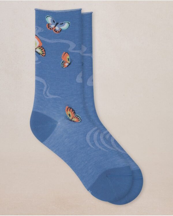 Velvety Cotton Butterfly Socks - Image 3