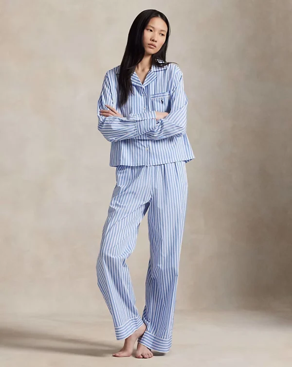 Long-Sleeve Poplin Pajama Set