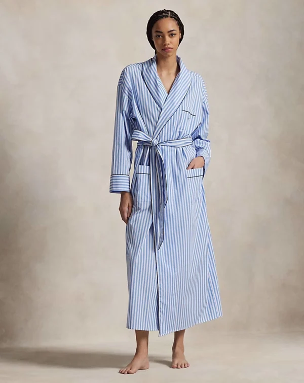 Striped Cotton Poplin Robe