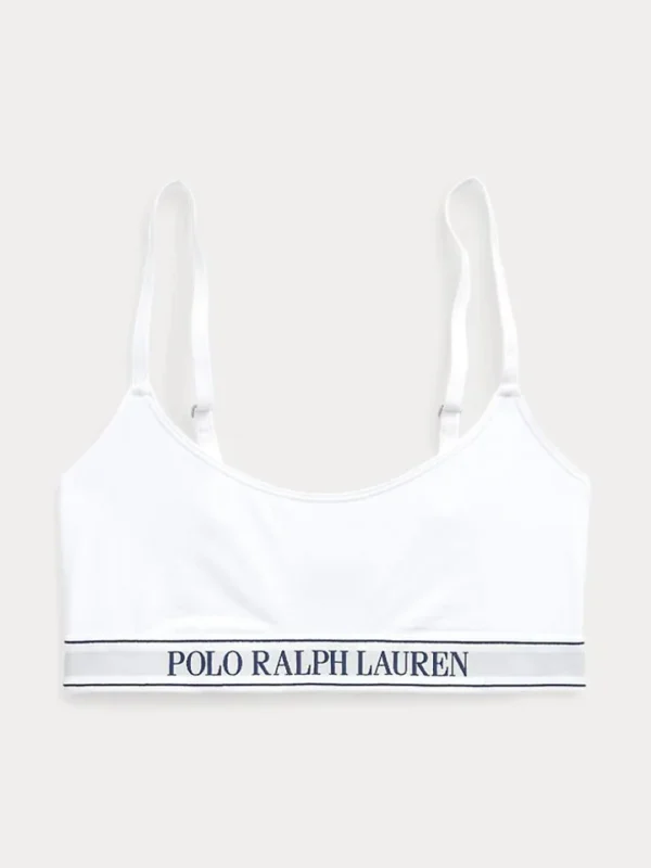 Brassière à logo Polo Ralph Lauren à encolure dégagée - White Cloud - Image 5