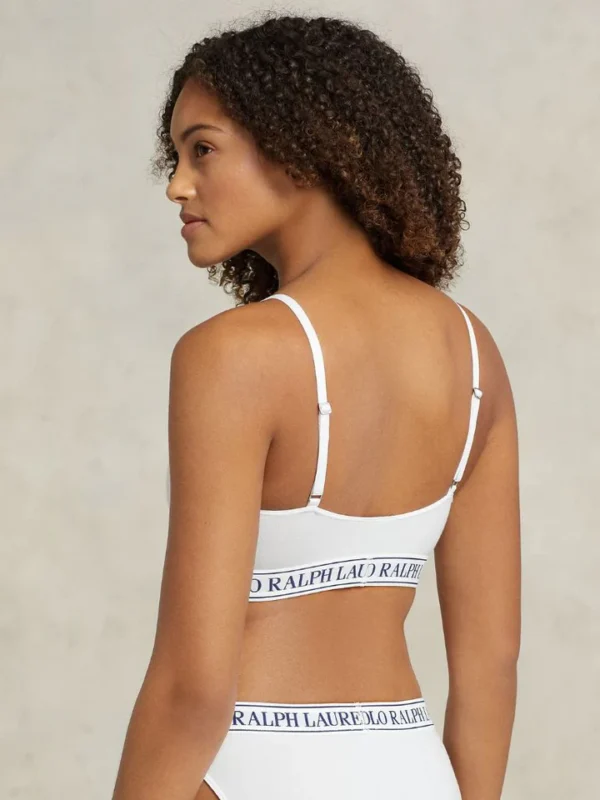 Brassière à logo Polo Ralph Lauren à encolure dégagée - White Cloud - Image 3