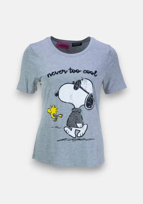 Princess Goes Holloywood | Gray T-Shirt Snoopy jamais trop cool - Image 3