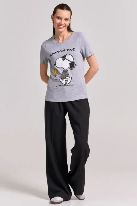 Princess Goes Holloywood | Gray T-Shirt Snoopy never too cool