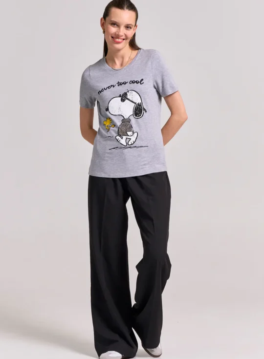 Princess Goes Holloywood | Gray T-Shirt Snoopy jamais trop cool