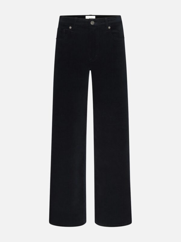 Frame - Pantalon slim Palazzo en velours côtelé bleu marine - Image 3