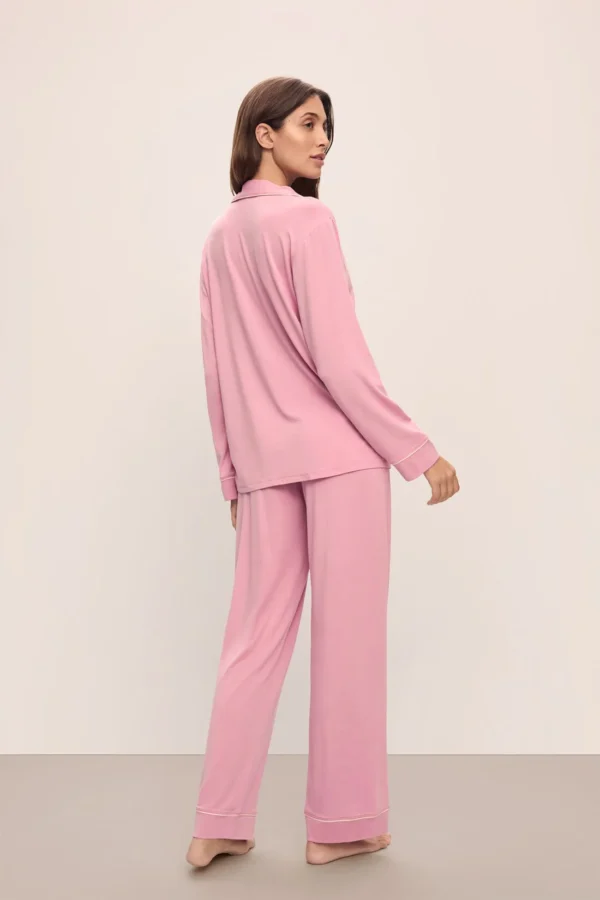 Gisele Long PJ Set in Canal BlueIvory - Image 4