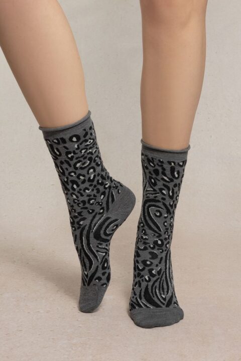 Bleuforêt – Chaussettes Laine Fine Peau De Bête Gris