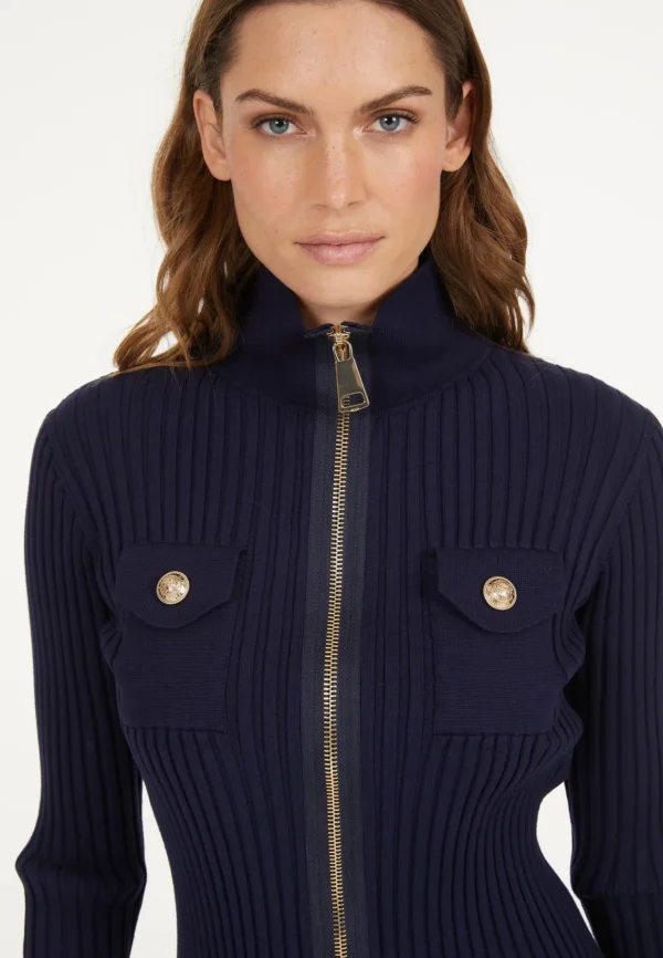 Marc Aurel | Cardigan à poches bleu marine - Image 2