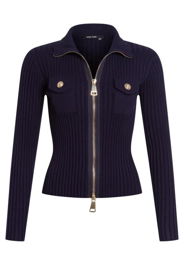 Marc Aurel | Cardigan à poches bleu marine - Image 4