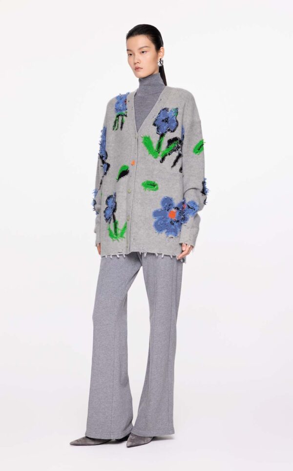 JNBY | Floral Pattern V-neck Cardigan - Image 5