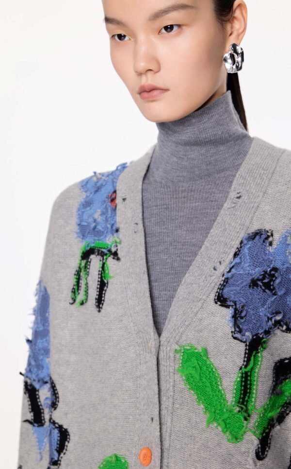 JNBY | Floral Pattern V-neck Cardigan - Image 8