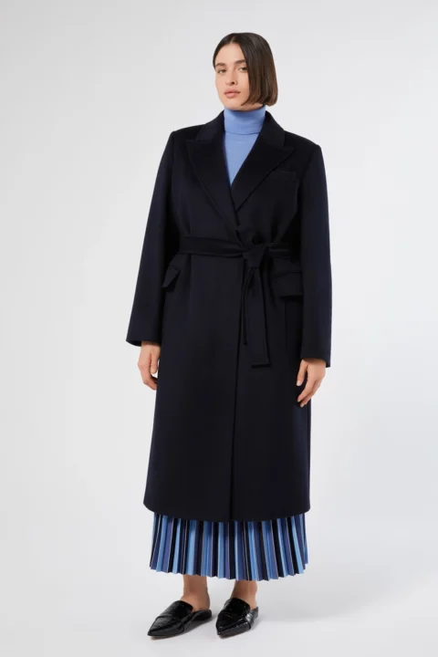 Marina Rinaldi | Manteau en drap de laine – Bleu nuit