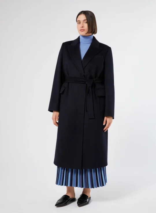 Marina Rinaldi | Manteau en drap de laine – Bleu nuit
