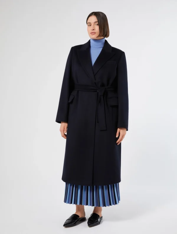 Marina Rinaldi | Manteau en drap de laine – Bleu nuit
