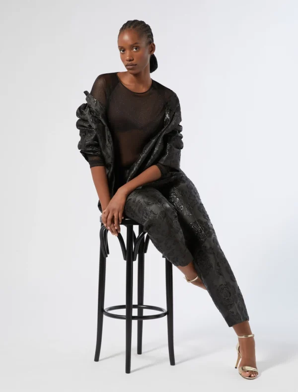 Marina Rinaldi | Pantalon en jacquard, noir