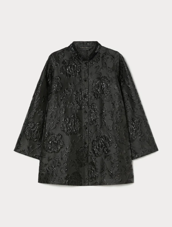 Marina Rinaldi | Tunique en jacquard avec broderie, noir - Image 5