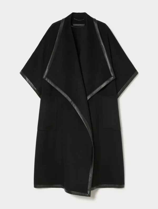 Marina Rinaldi | Cape en laine double face, noire - Image 3
