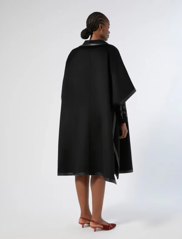 Marina Rinaldi | Cape en laine double face, noire - Image 2