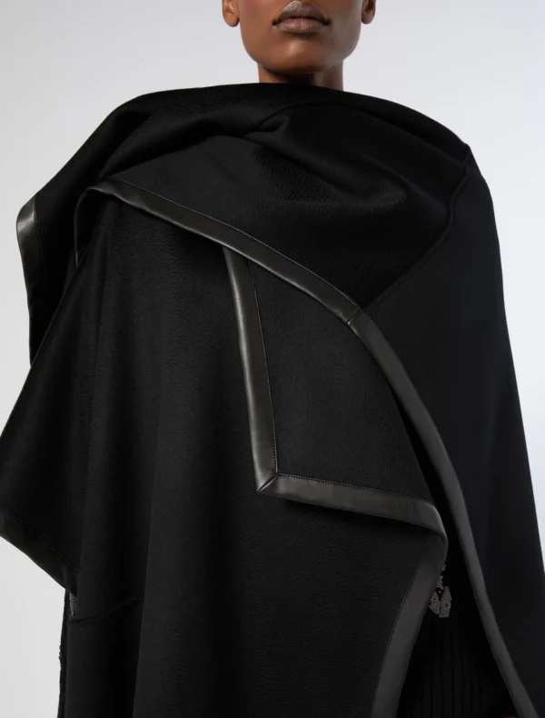 Marina Rinaldi | Cape en laine double face, noire - Image 5