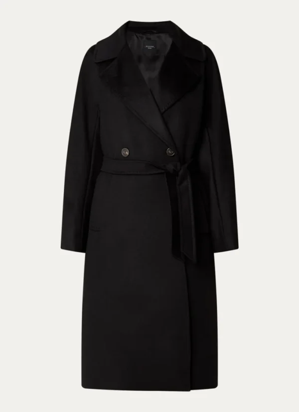 MaxMara | Manteau croisé en cachemire, noir - Image 4