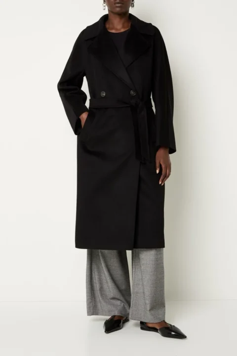 MaxMara | Manteau croisé en cachemire, noir