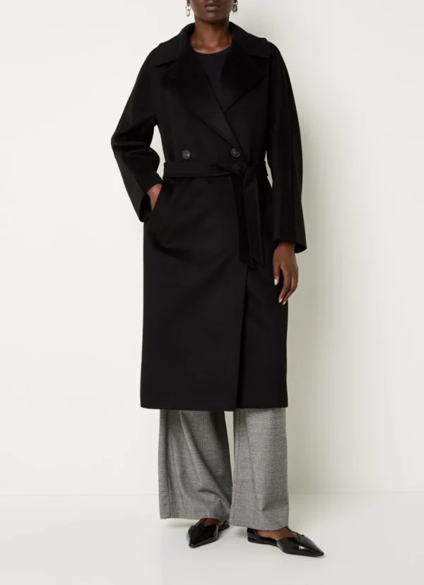 MaxMara | Manteau croisé en cachemire, noir