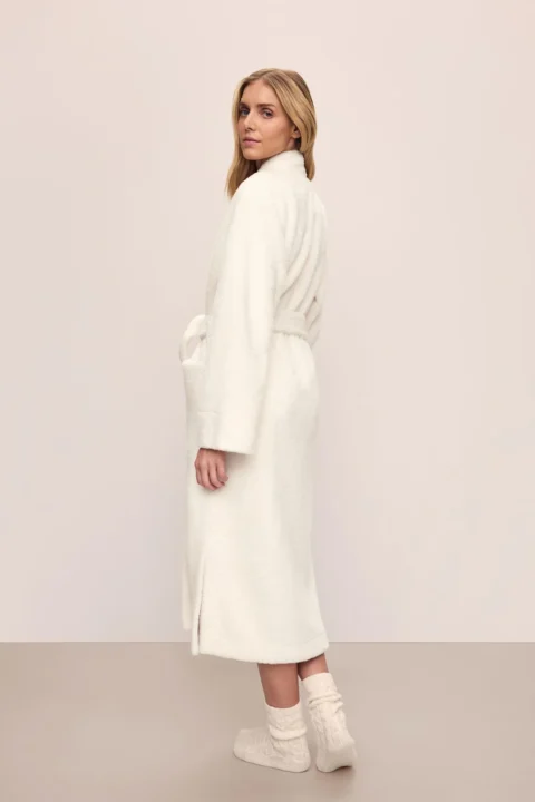 Eberjey Women's Renew Plush Long Robe Ivory