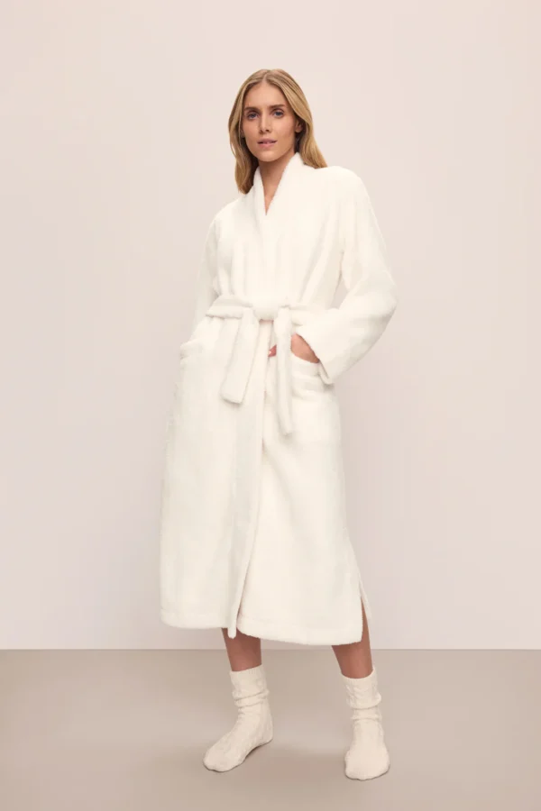 Peignoir long en peluche Renew pour femme Eberjey – Ivoire