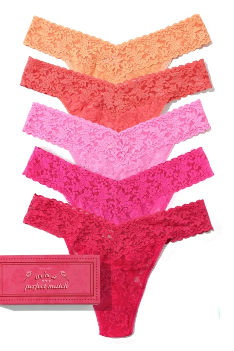 Hanky Panky | String taille basse en dentelle Signature rose pour femme