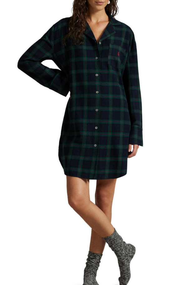 Polo Ralph Lauren | Women’s Plaid Camp Collar Sleep Dress