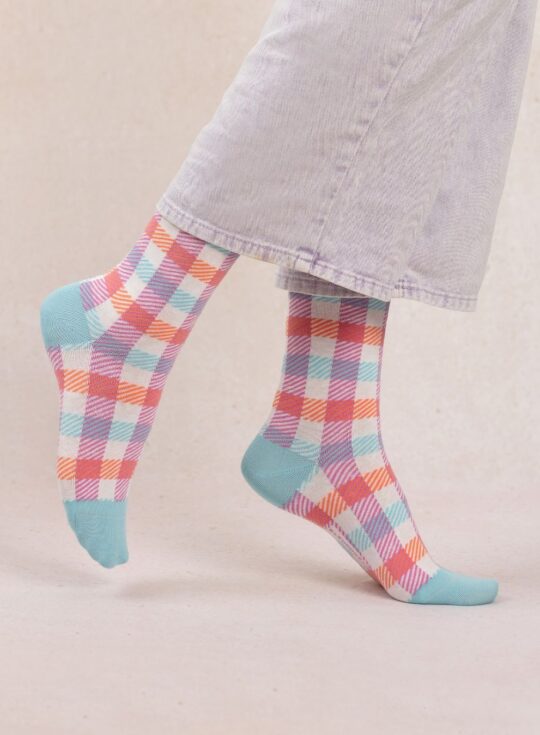 Bleuforêt | Checkered cotton socks Ink