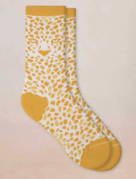 Bleuforêt | Chaussettes coton léopard Jaune