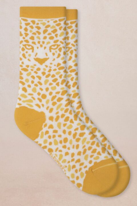 Bleuforêt | Chaussettes coton léopard Jaune