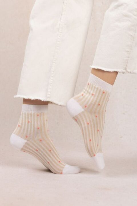 Bleuforêt  | Plumetis lisle socks Cream