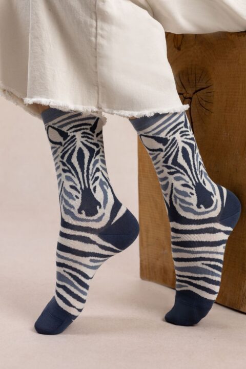 Bleuforêt | Chaussettes coton zèbre Jean