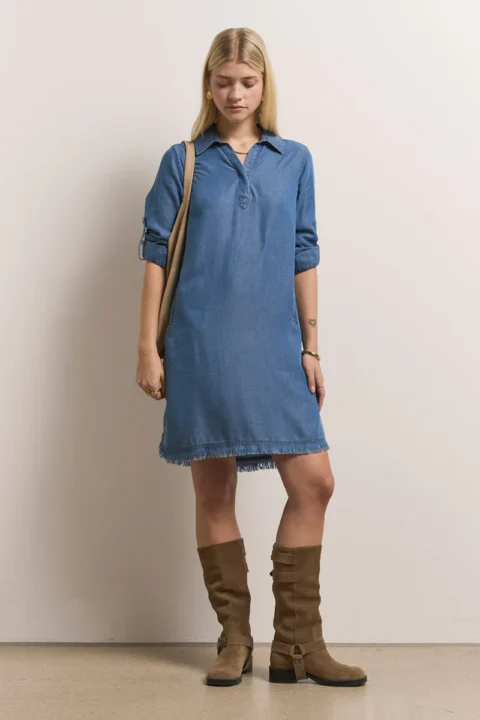 Princess goes Hollywood | Tencel Lyocell Blouse Dress with Fringes