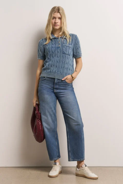 Princess Goes Hollywood | Polo en maille torsadée à effet délavé