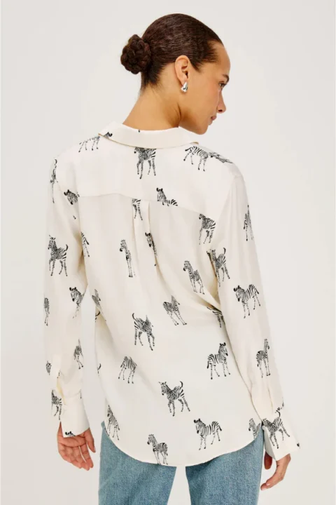 Rails | Chemise Saige – ivoire à motif zébré